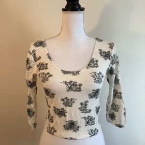 Pins & Needles Vintage Cat Crop Top